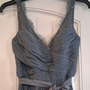 Hitherto SleeveTless Gray Tulle Maxi Dress Size 0 Nwot Beautiful